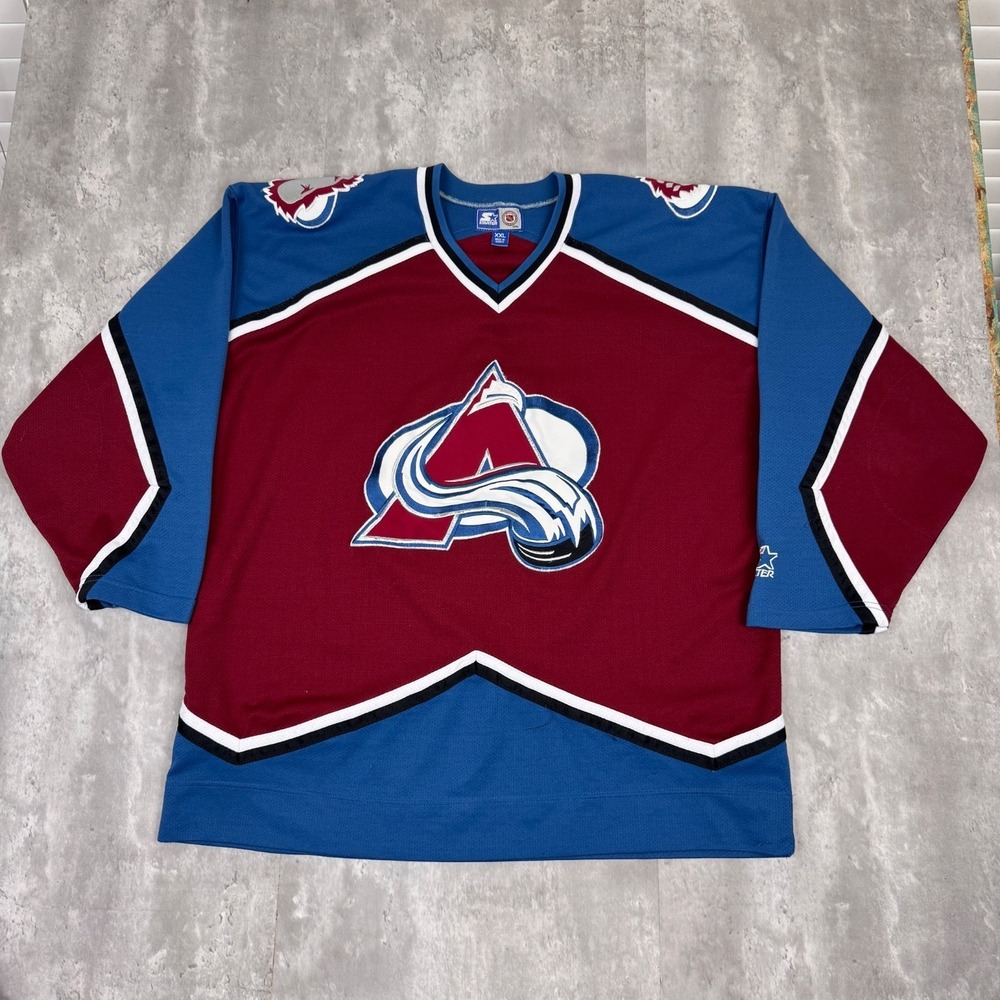 Vintage Starter Colorado Avalanche Hockey Jersey Mens XXL Red NHL Pullover 2000s